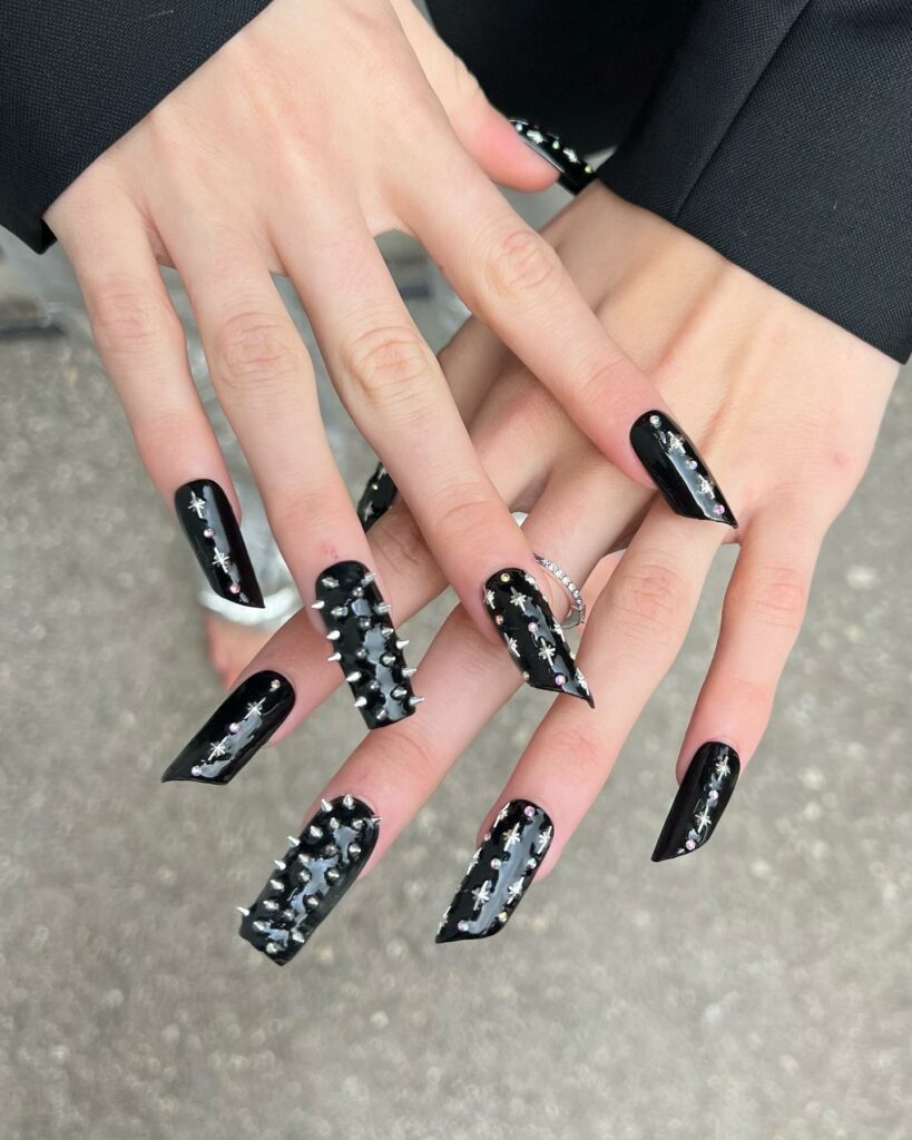 49 Latest Thanksgiving Nail Designs For 2024 25 Biker Jacket Nails