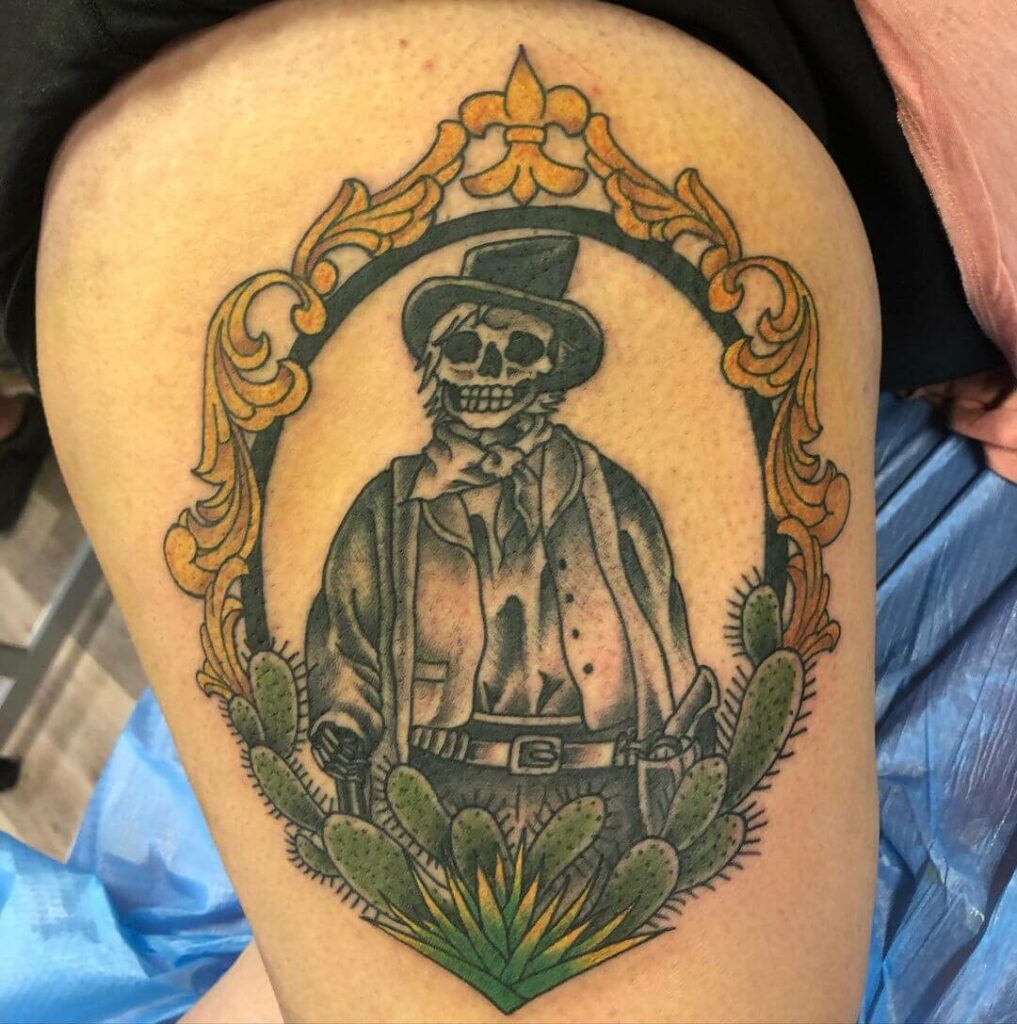 11+ Billy The Kid Tattoo Ideas That Will Blow Your Mind! 16 Billy The Kid Skeleton Tattoo