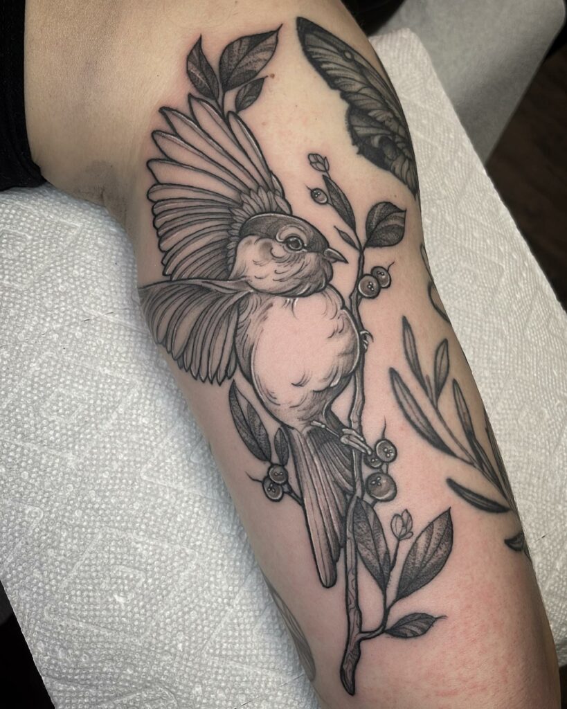 11+ Unique Upper Arm Half Sleeve Tattoo Ideas That Will Blow Your Mind! 20 Bird Half Sleeve Tattoo Idea
