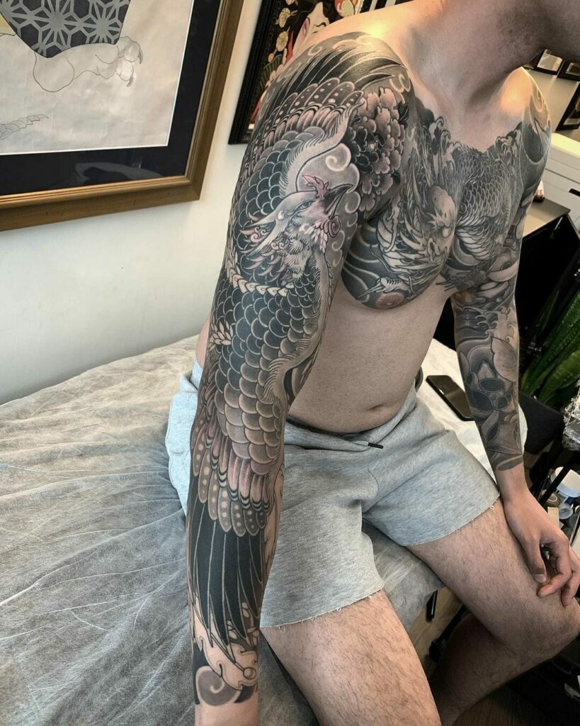 11+ Full Sleeve Tattoo Womens Ideas That Will Blow Your Mind! 16 Bird Wings Sleeve Tattoo