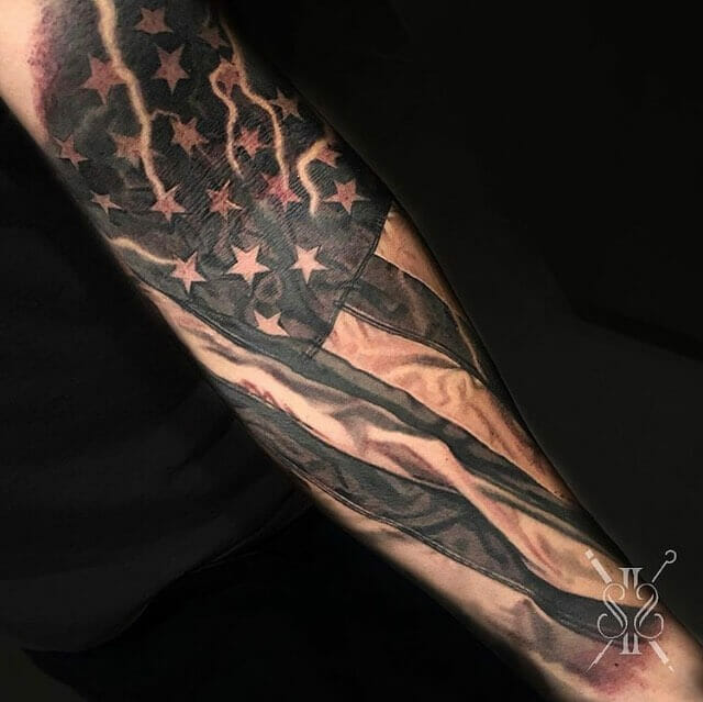 12+ Black American Flag Tattoo Ideas To Inspire You! 10 Black American Flag Tattoo
