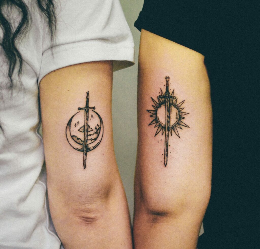 10+ Sun And Moon Tattoo Matching That Will Blow Your Mind! 19 Black And Grey Tattoo