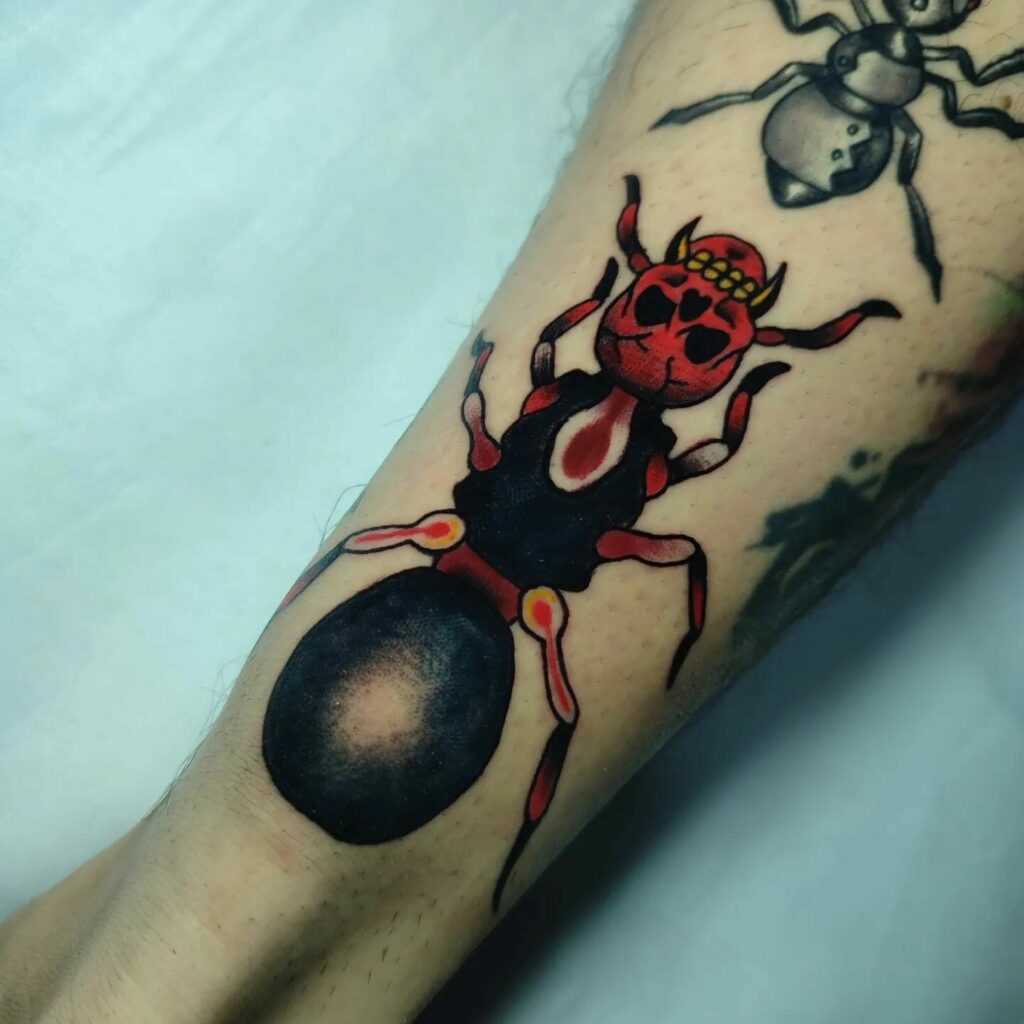 11+ Tattoo Ant Ideas That Will Blow Your Mind! 17 Black And Red Ant Tattoo