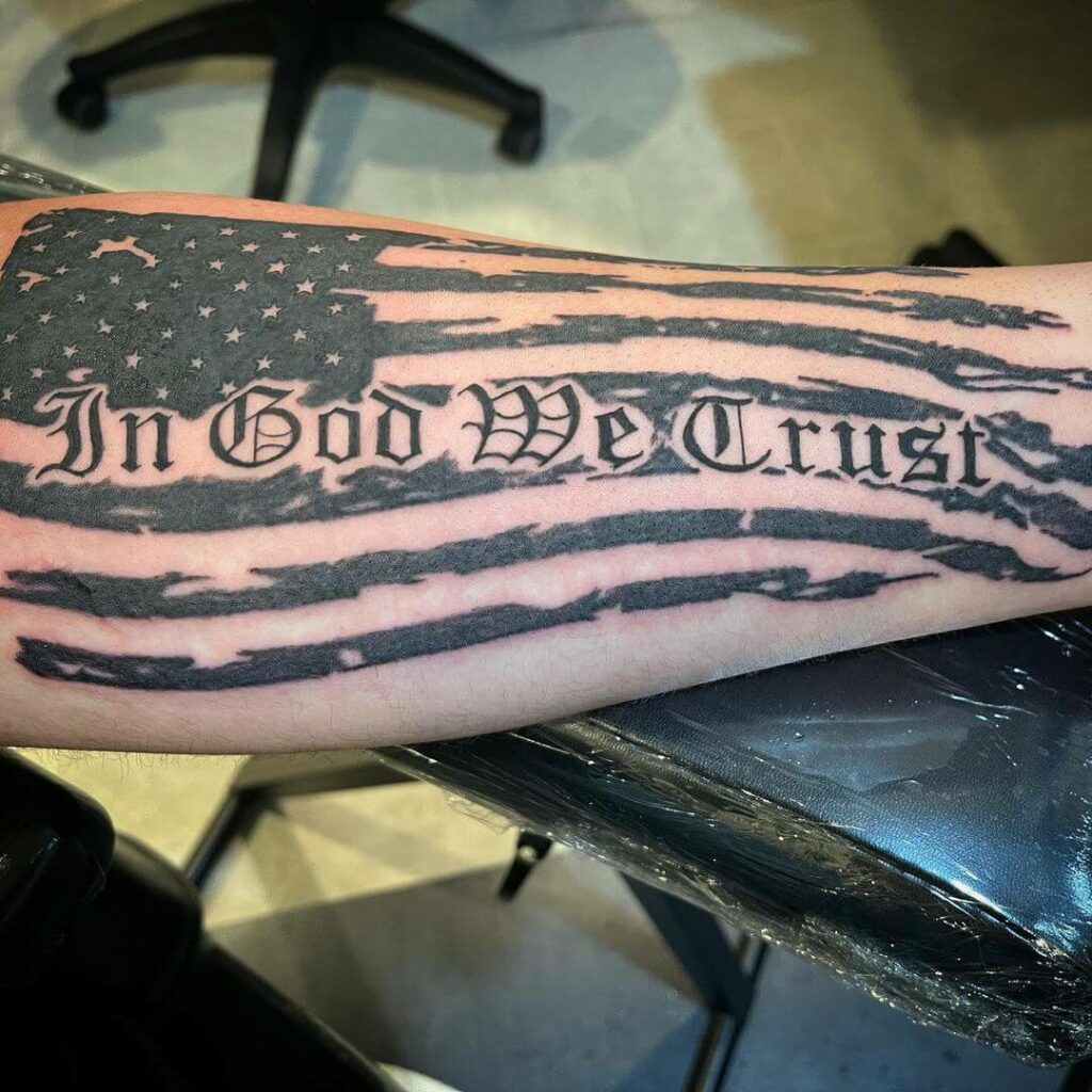 12+ Black American Flag Tattoo Ideas To Inspire You! 18 Black And White American Flag Forearm Tattoo