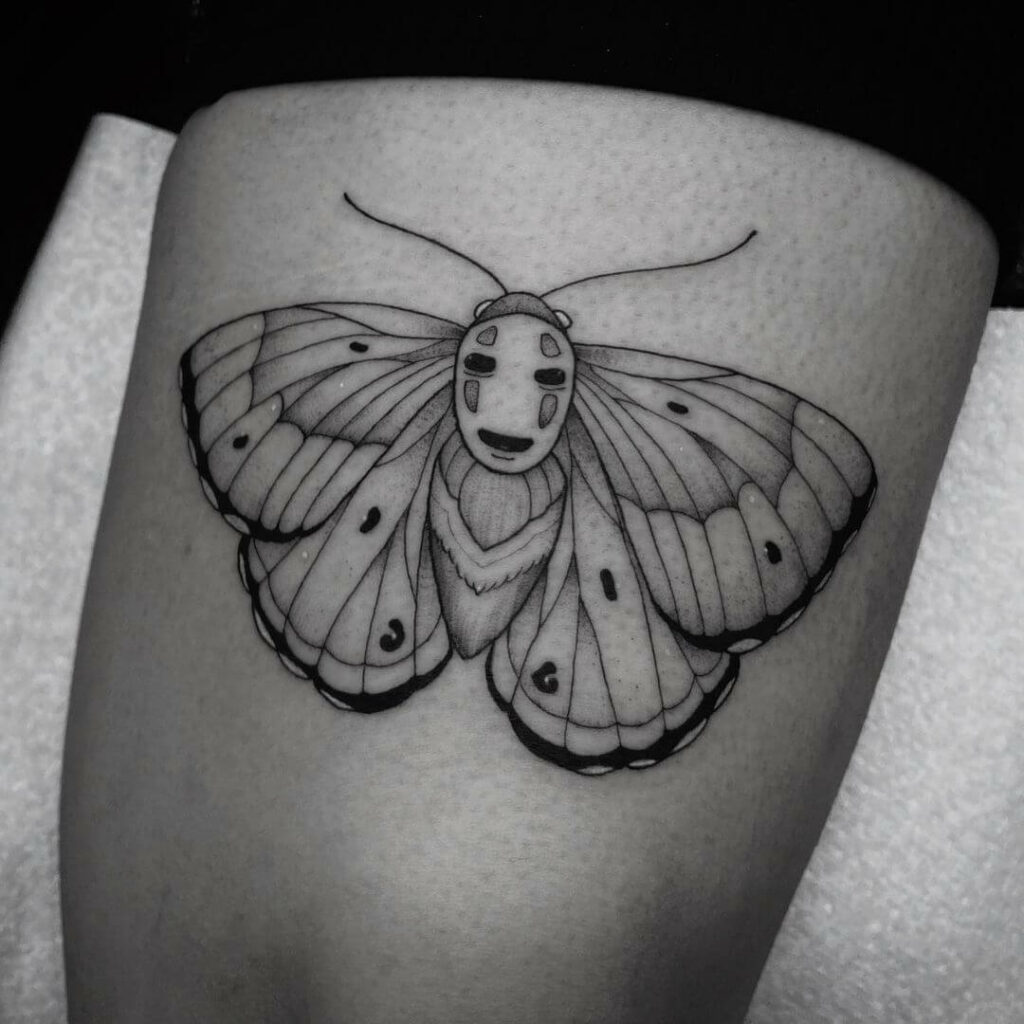 11+ Butterfly Eye Tattoo Ideas That Will Blow Your Mind! 14 Black And White Butterfly Tattoo With Prominent Eye
