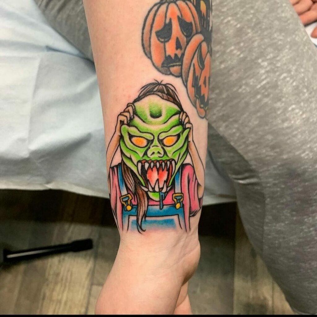 11+ Goosebumps Tattoo Ideas That Will Blow Your Mind! 12 Black And White Haunted Mask