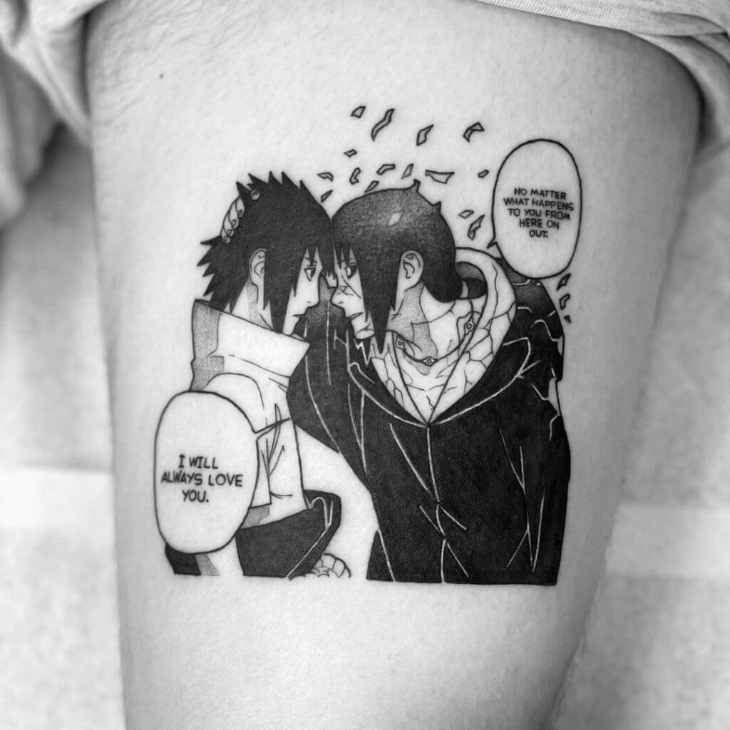 55 Spellbinding Sasuke Tattoo Designs in 2024 11 Black And White Sasuke And Itachi Tattoo