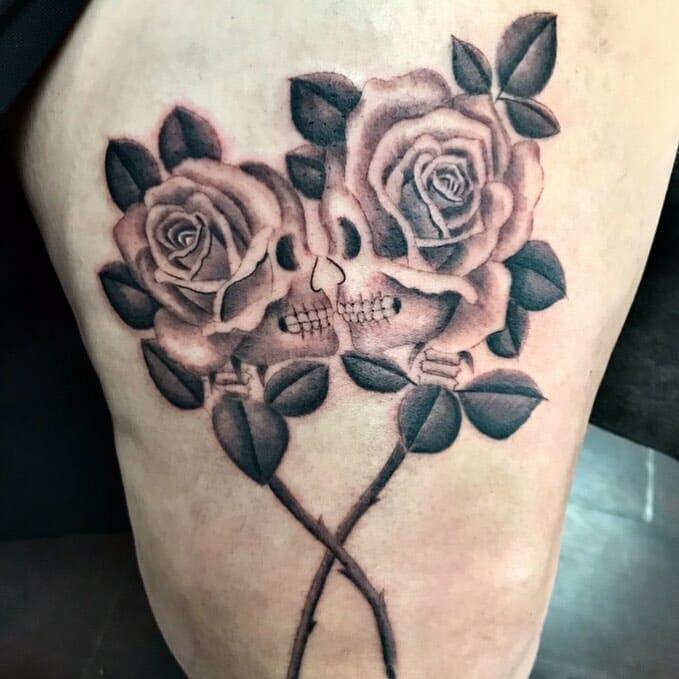 11+ Black And White Rose Tattoo Ideas That Will Blow Your Mind! 20 Black And White Skull And Rose Tattoos