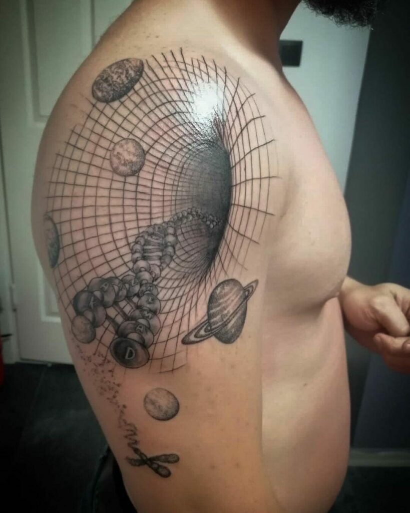 10+ Black Hole Tattoo Ideas You'll Have To See To Believe! 15 Black Hole Optical Illusion Tattoo