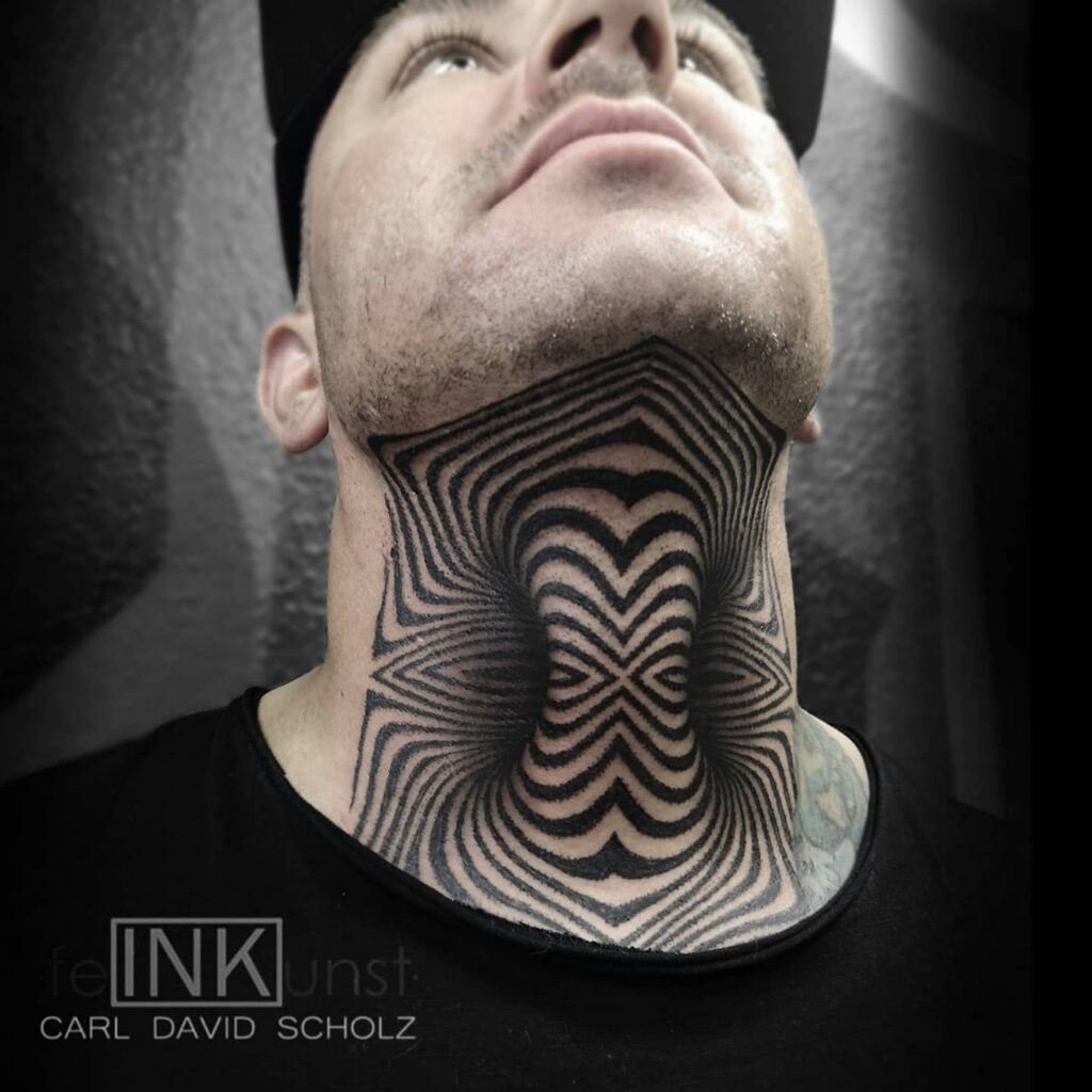 12+ Neck Sleeve Tattoo Ideas To Inspire You! 16 Black Ink Illusion Neck Tattoo Sleeve