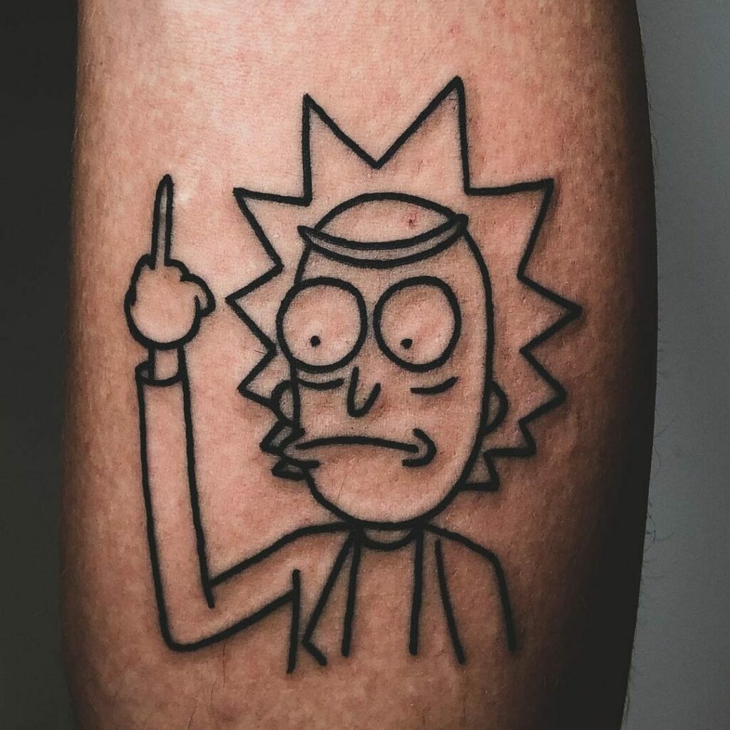 12+ Black Outline Tattoo Ideas To Inspire You! 18 Black Outlined Rick Tattoo