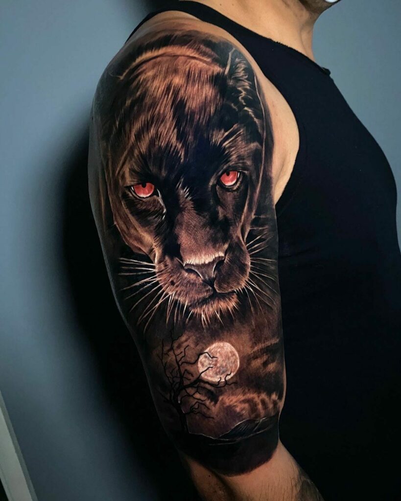12+ Realistic Black Panther Tattoo Ideas To Inspire You! 16 Black Panther And Moon Tattoo