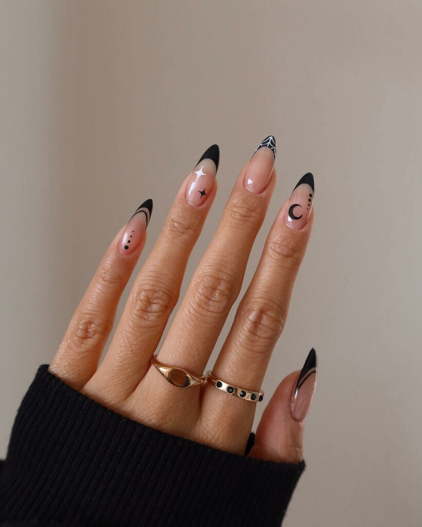 Discover 44 Trendsetting Black Nail Designs for 2024 34 Black Stars