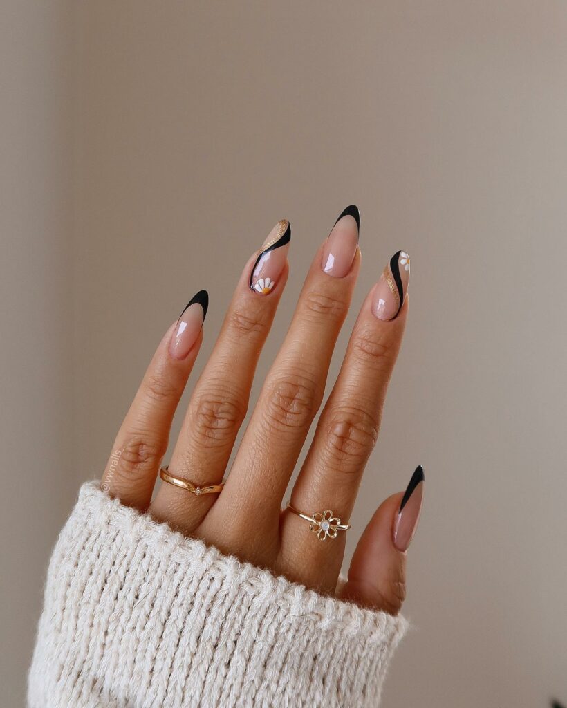 50 Latest Clear Nail Designs To Try In 2024! 48 Black-Tipped on Clear Nails