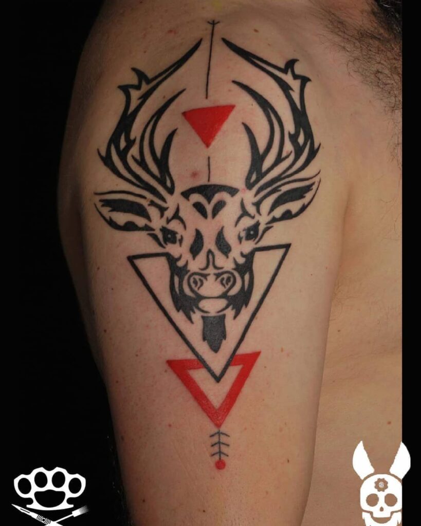 11+ Deer Skull Tattoo Ideas You'll Have To See To Believe! 18 Black Tribal Tattoos Of Deer Skull