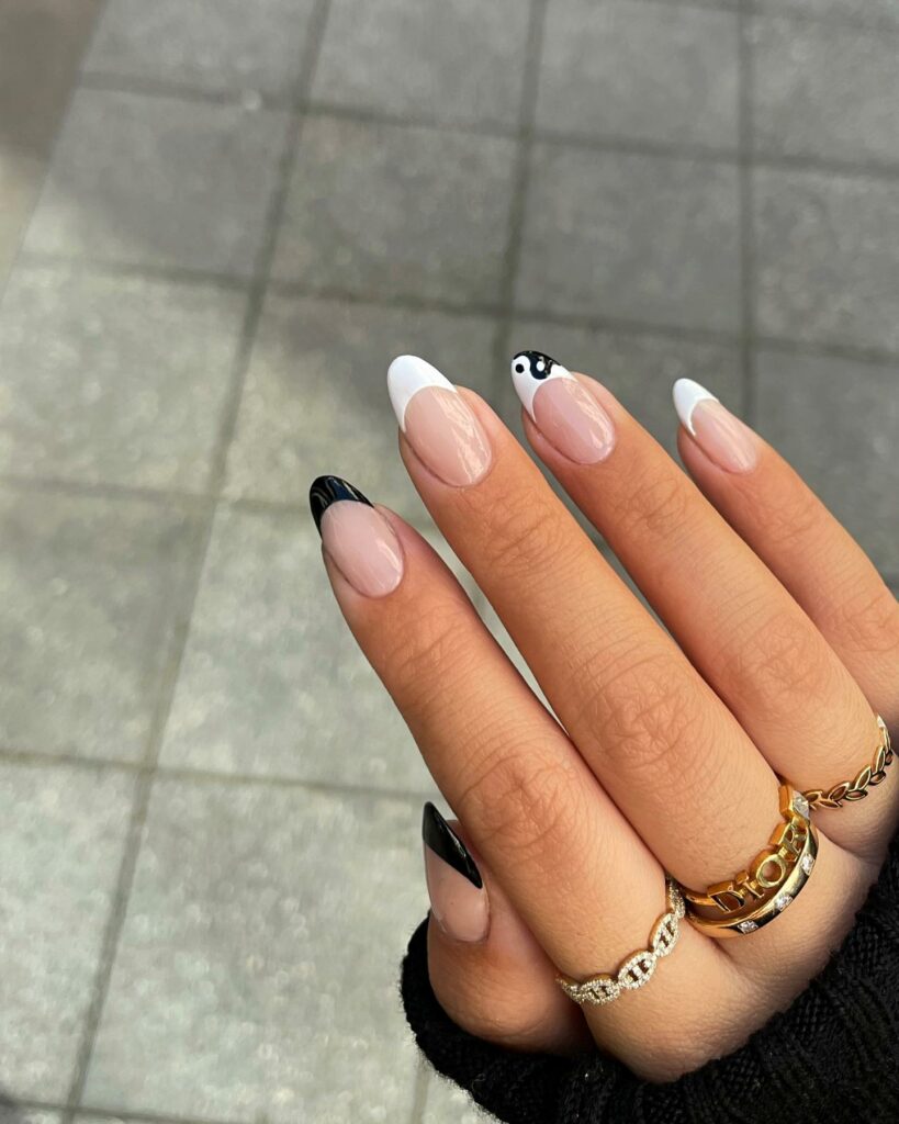 Try 30 Black French Tip Almond Nail Designs of 2024 25 Black & White Frenchs