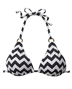Black & White Zigzag Triangle Bikini Top by LASCANA – alexie Black & White Zigzag Triangle Bikini Top by LASCANA - alexie