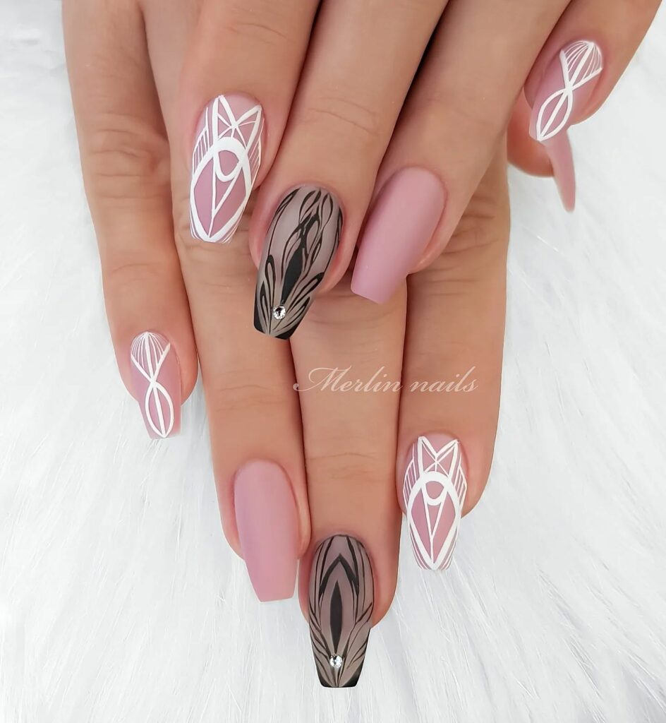 Get Graceful with 30 Ballerina Nail Designs for 2024 31 Black and White nails