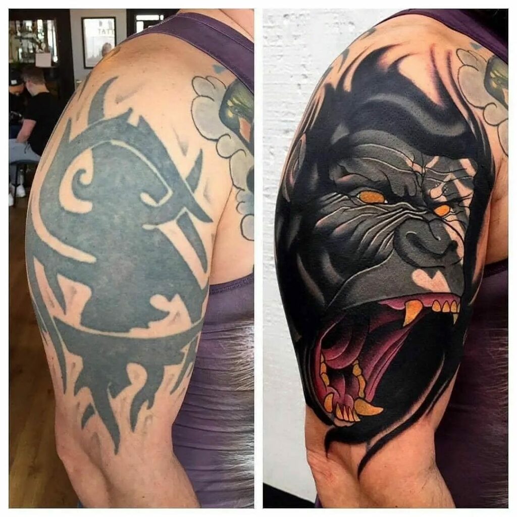 11+ Blackout Tattoo Cover-Ups That Will Blow Your Mind! 14 Blackout Tattoo Coverup For Only Upper Arms