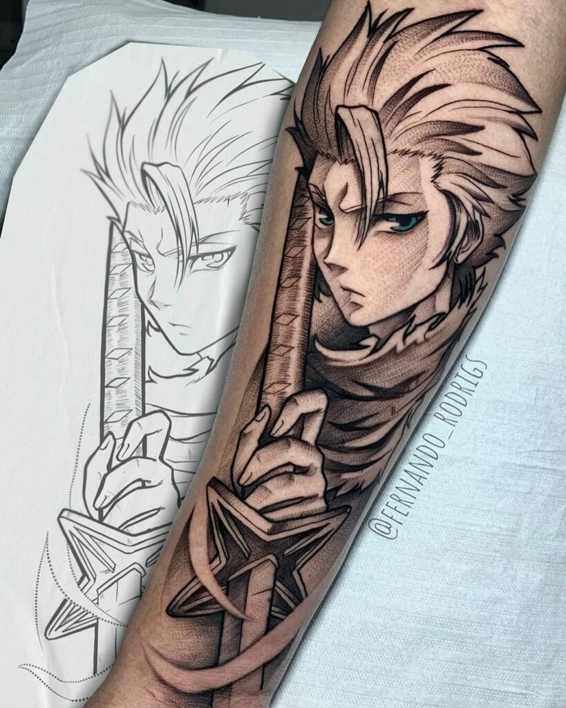 12+ Bleach Anime Tattoo Ideas To Inspire You! 17 Blackwork Toushirou Tattoo