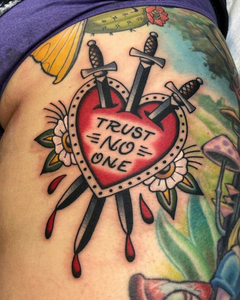 11+ Classic Tattoo Style Ideas That Will Blow Your Mind! 14 Bleeding Heart In Classic Tattoo Style