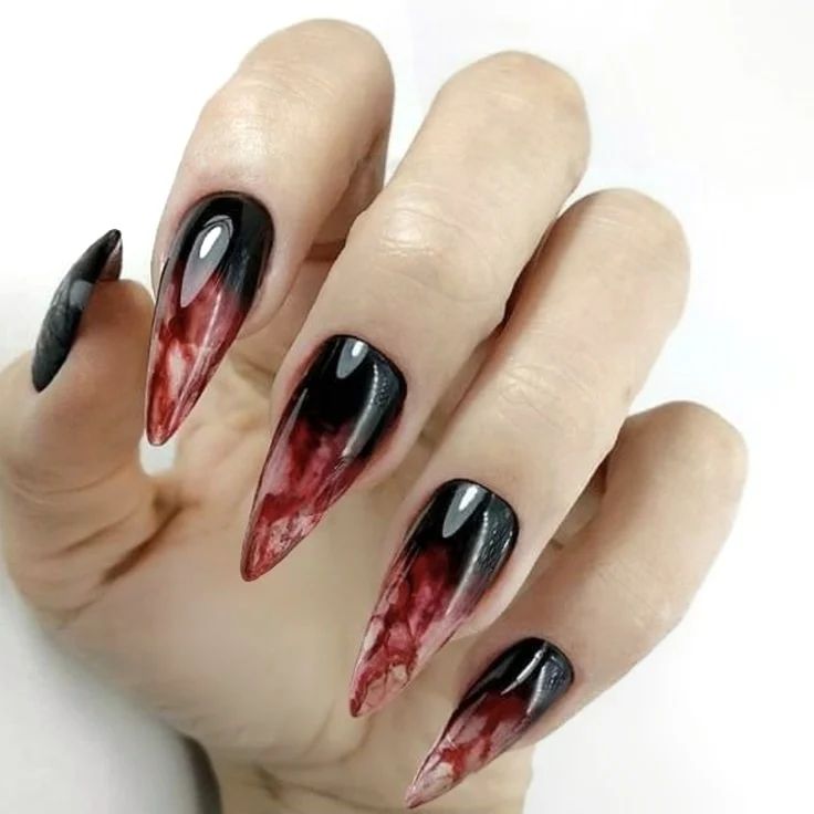 Embrace the Night with 33 Vampire Nail Designs for 2024 30 Bloody Mary