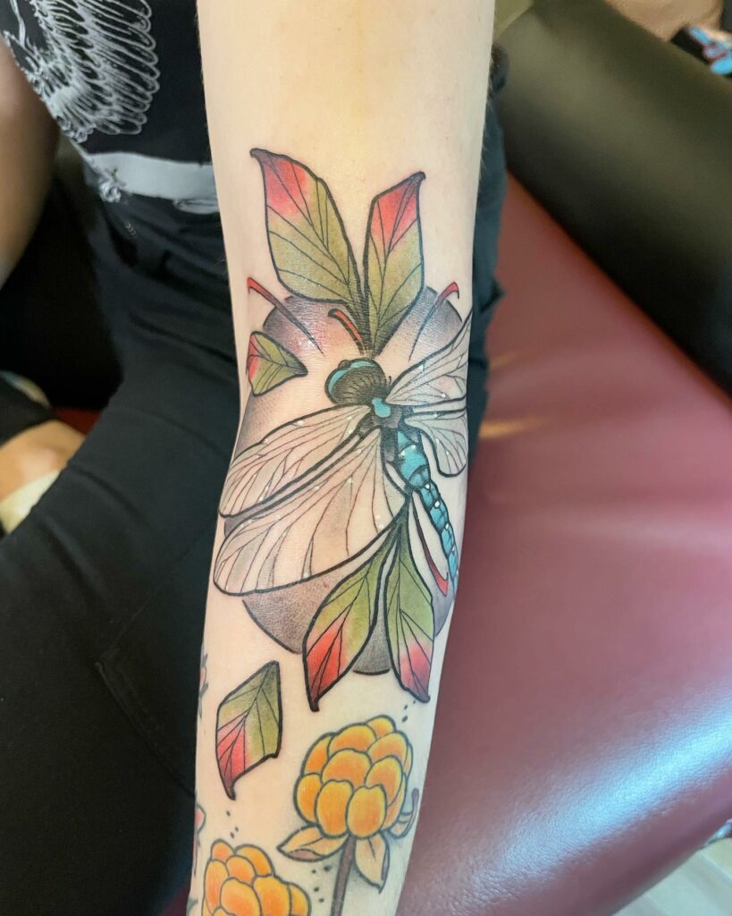 11+ Colorful Dragonfly Tattoo Ideas That Will Blow Your Mind! 15 Blue And Black Dragonfly Tattoo