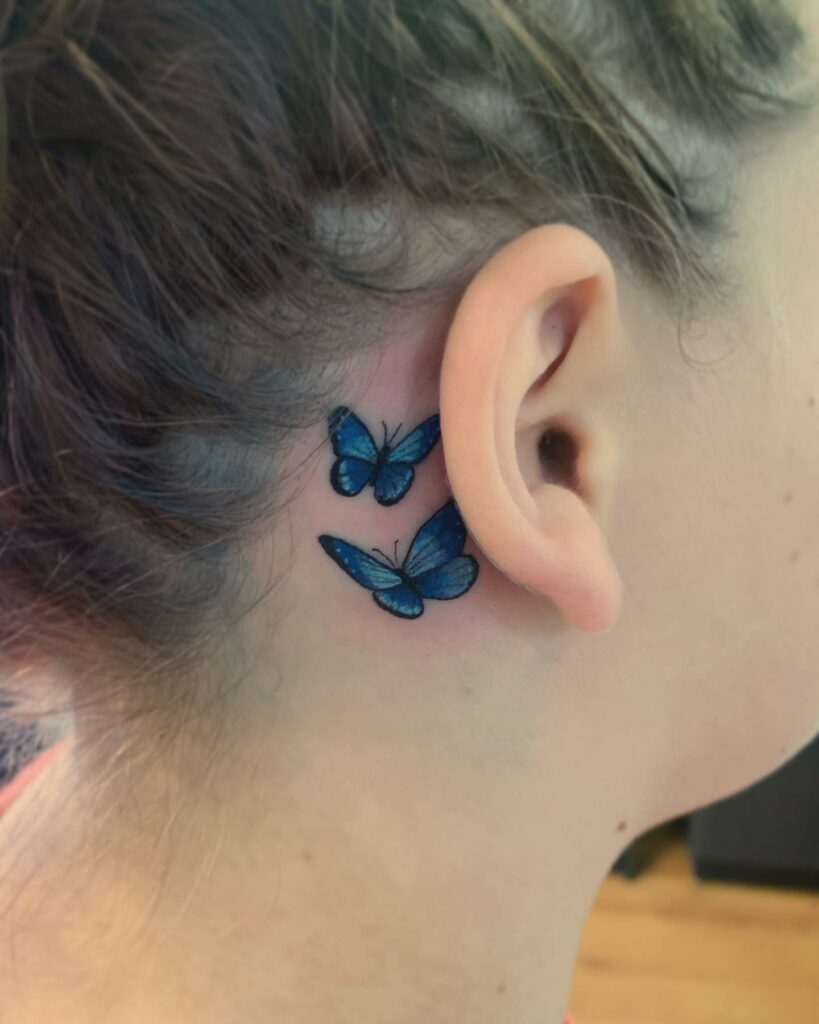 11+ Butterfly Face Tattoo Ideas That Will Blow Your Mind! 17 Blue Butterfly Face Tattoo