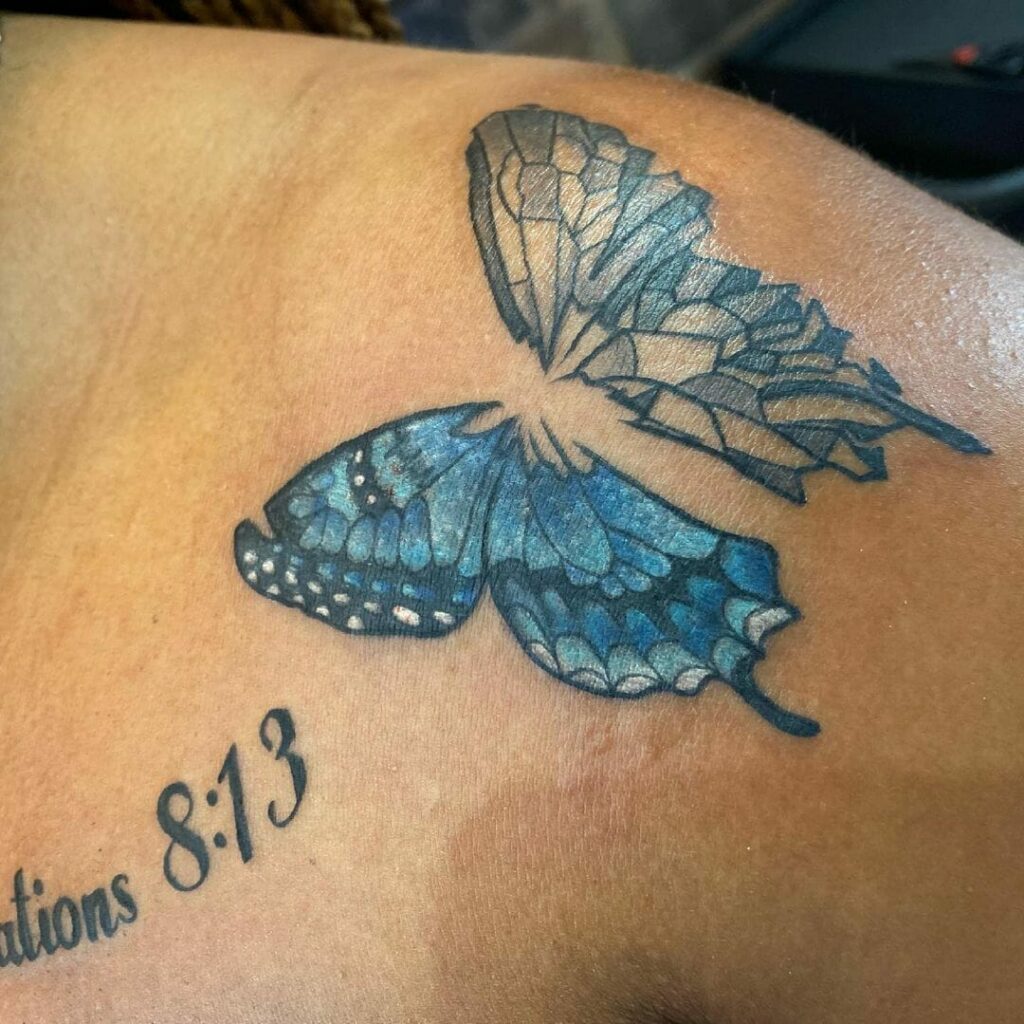 12+ Blue Butterfly Tattoo Ideas To Inspire You! 20 Blue Butterfly Wings Tattoo