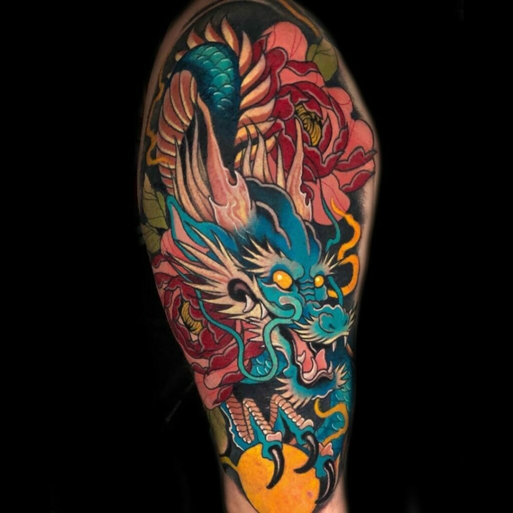 11+ Dragon Sleeve Tattoo Ideas You'll Have to See to Believe! 17 Blue Dragon Tattoo Idea For The Calm Crowd