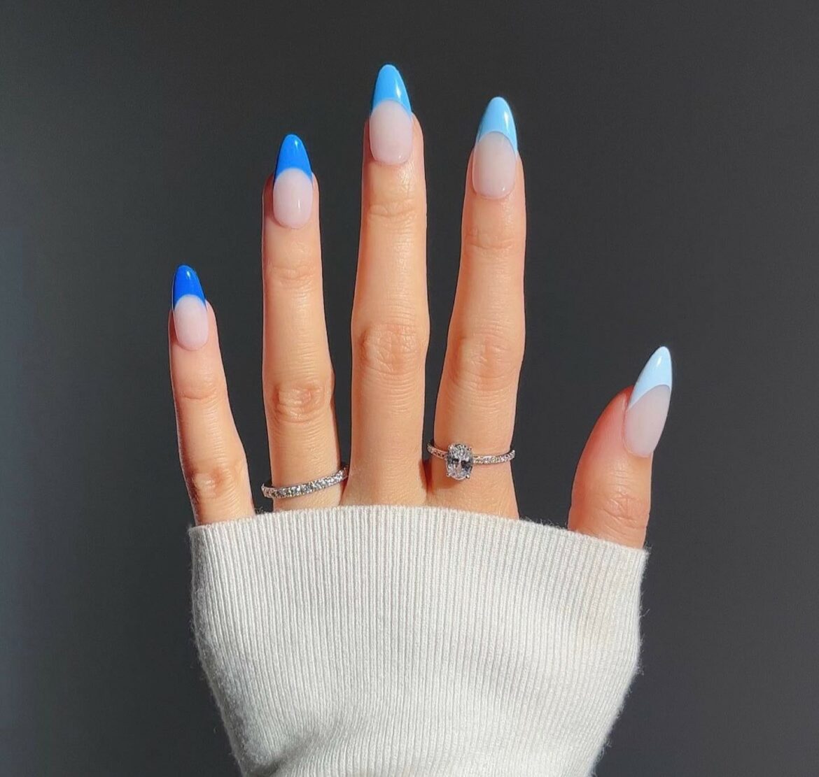 30 Blue French Tip Nail Ideas To Try In 2024! 10