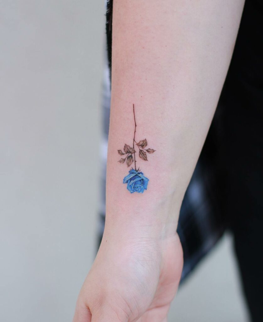 20+ Rose Hand Tattoo Ideas You Have To See To Believe! 19 Blue Rose Hand Tattoo