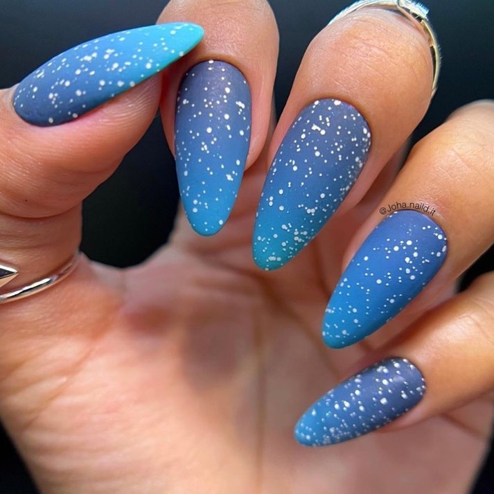 Feel Festive with 30 Blue Christmas Nail Ideas in 2024 27 Deep Blue Wintry Shower Nails