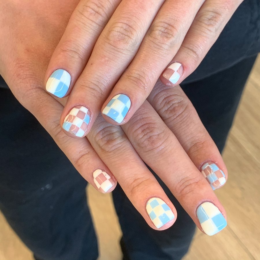 Discover 40 Short White Nail Designs for 2024 30 Blue and white short nails