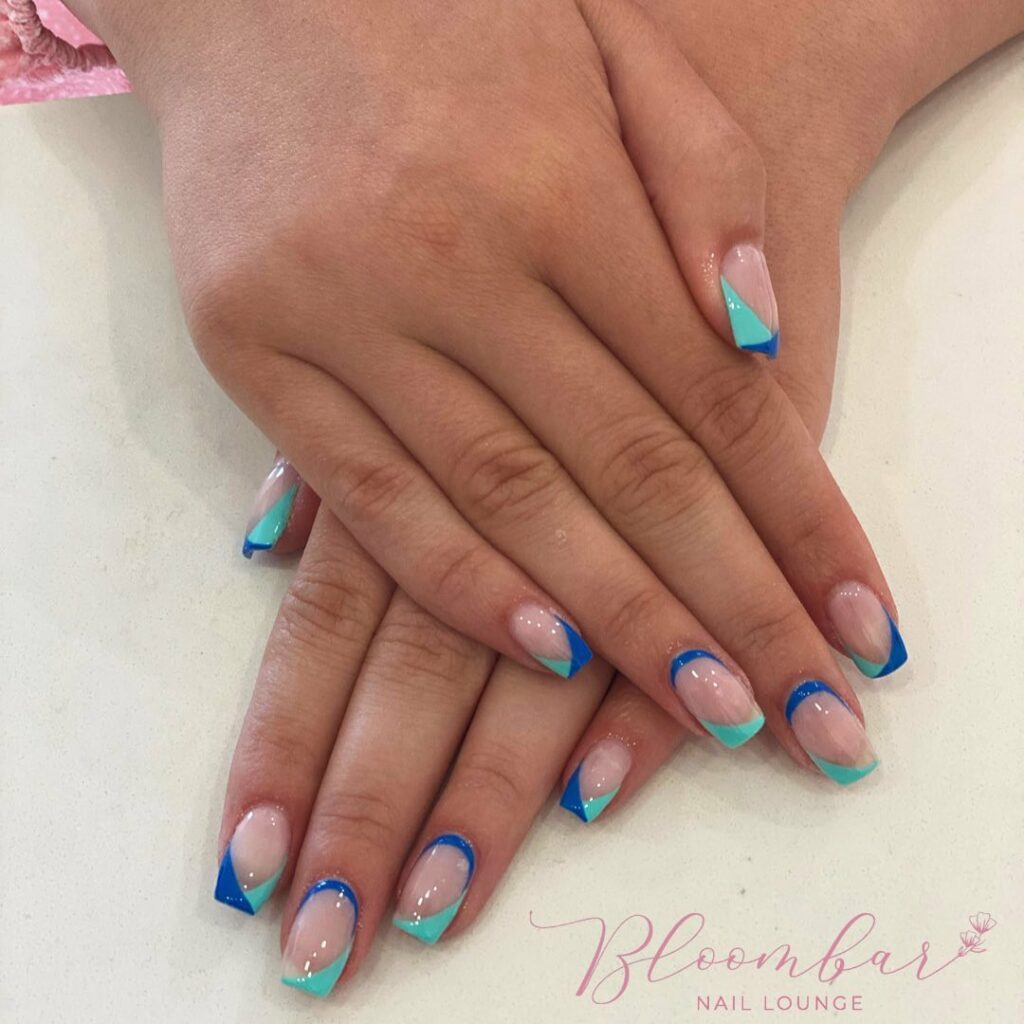 30 Blue French Tip Nail Ideas To Try In 2024! 29 Blue french nail