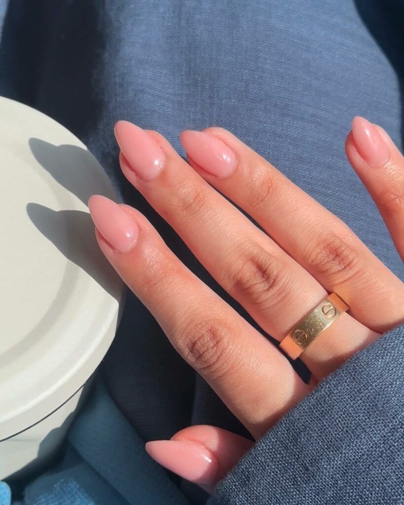40 Latest Nude Pink Nail Ideas To Try In 2024! 14 Blush Almond Nude Pink Nails