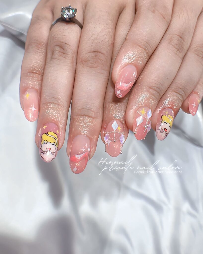 20 Latest Beauty and the Beast Nail Ideas To Try In 2024! 19 Blush Pink Beauty and the Beast Nails