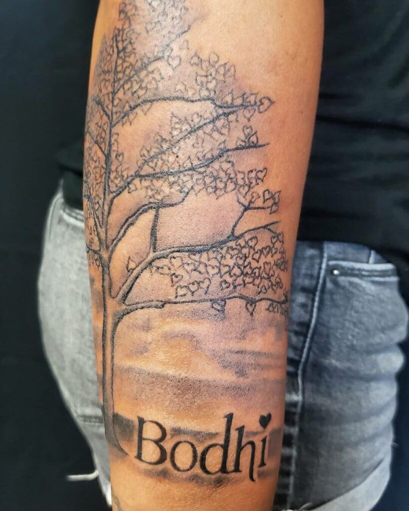 12+ Bohdi Tree Tattoo Ideas To Inspire You! 15 Bodhi Tree Text Tattoo