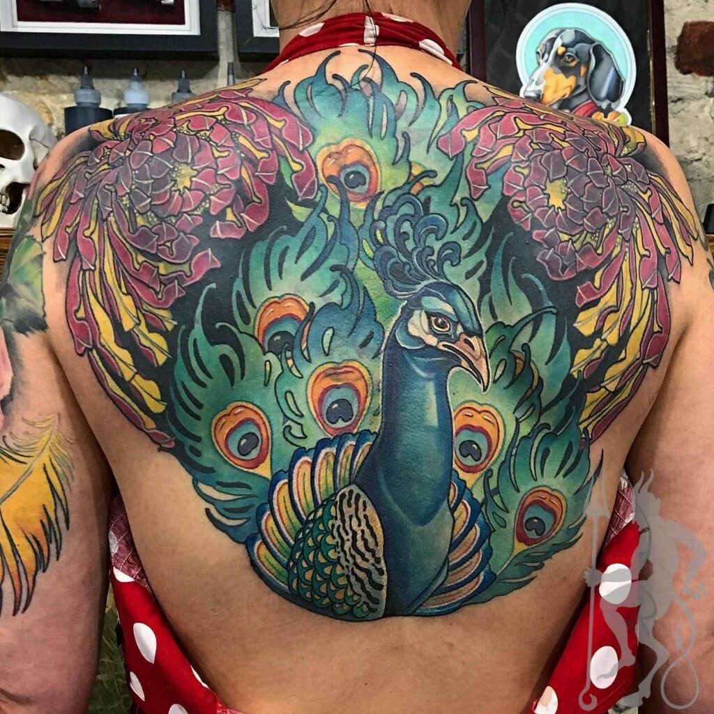 12+ Peacock Tattoo On Back Ideas To Inspire You! 15 Bold Full-back Peacock Tattoo