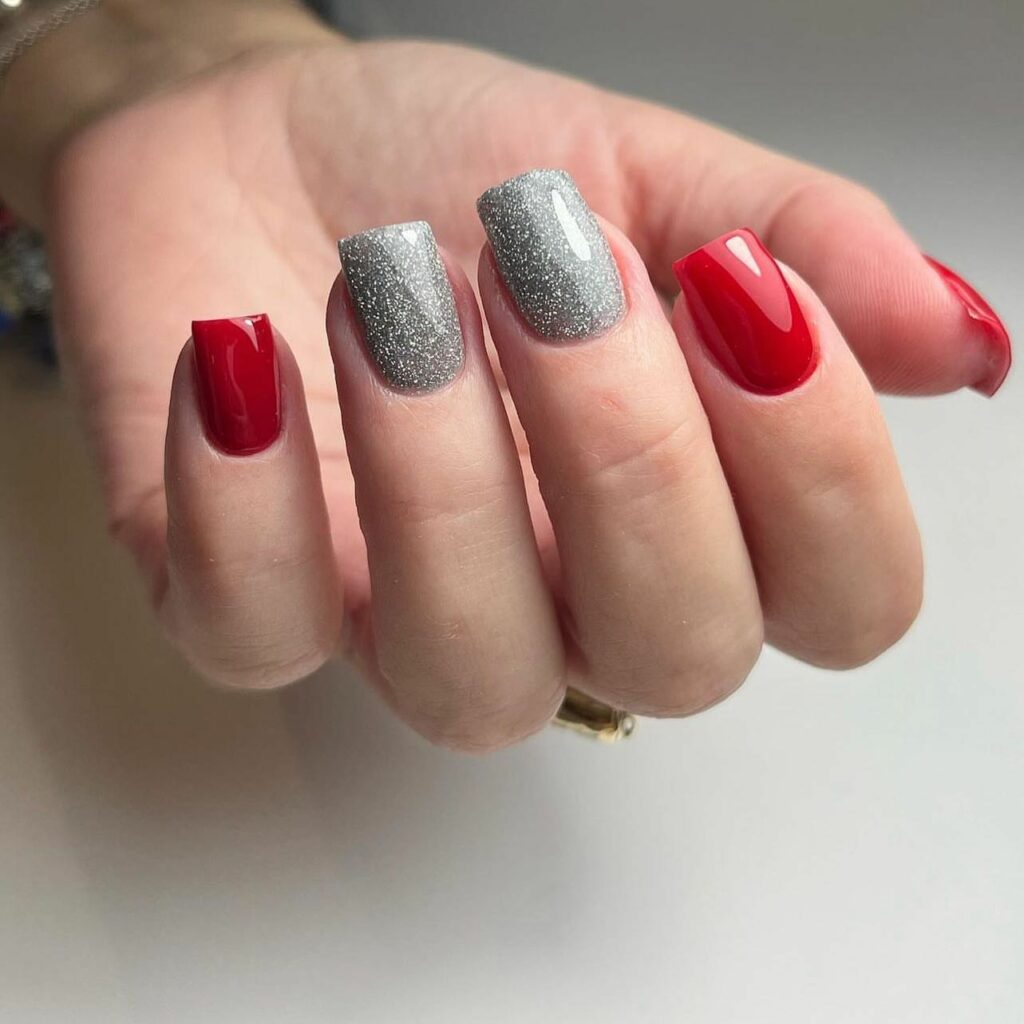 20 Latest Red And Silver Nail Ideas For 2024 25 Bold Red Meets Glistening Silver Nails