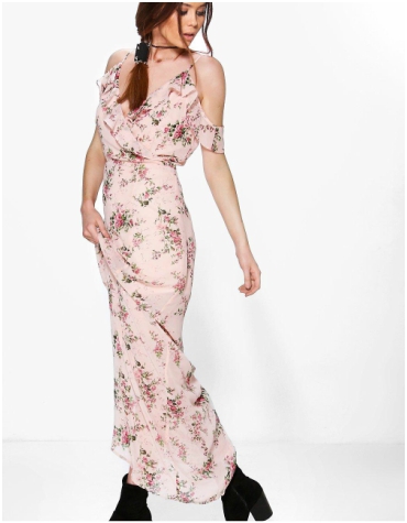 Boohoo printed maxi dress £20_90 Boohoo pink floral patterned maxi dress