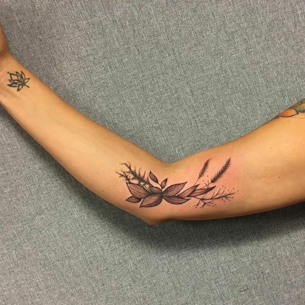 18+ Inner Elbow Tattoo Ideas You Have To See To Believe! 11 Botanical Inner Elbow Tattoo