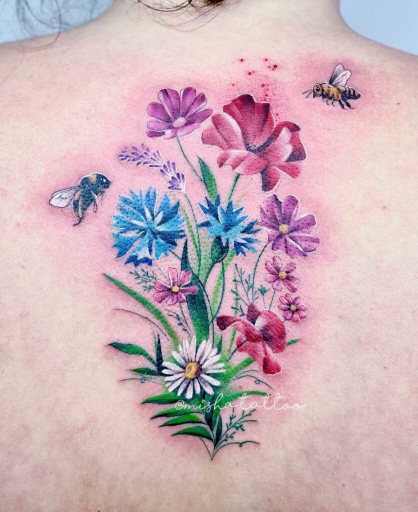 11+ Floral Watercolor Tattoo Ideas That Will Blow Your Mind 16 Bouquet Watercolor Flower Tattoo