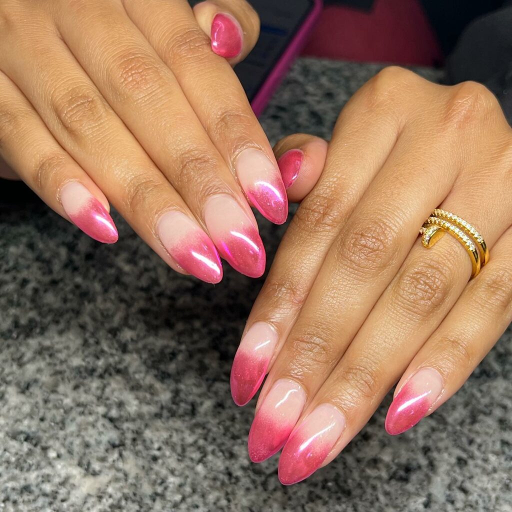 37 Latest Red And Pink Nail Design Ideas To Try In 2024! 43 Bright Pink Almond Shape Ombre Nails