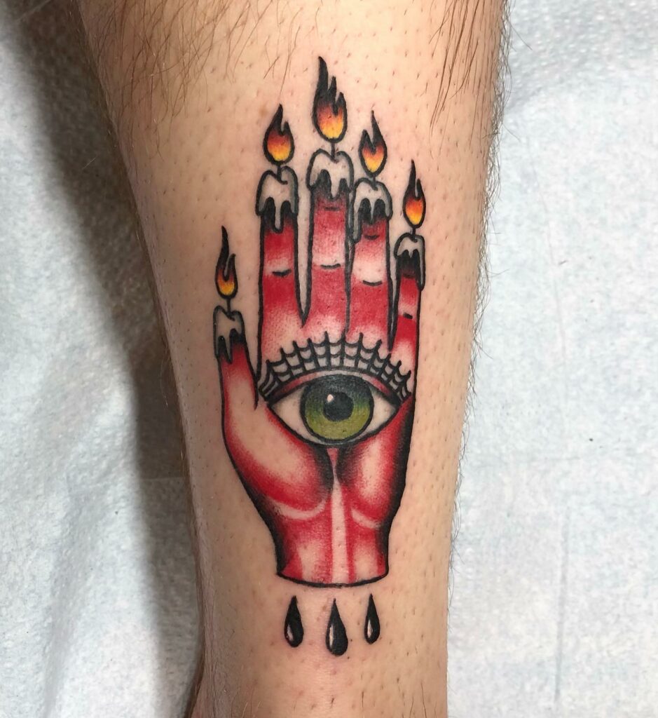 11+ Hand Of Glory Tattoo Ideas That Will Blow Your Mind! 14 Bright Red Hand Of Glory Tattoo