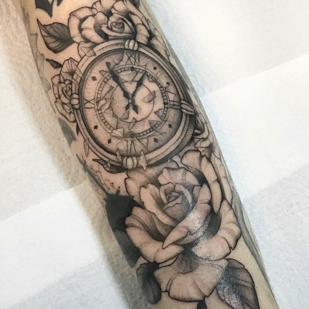 12+ Clock Flower Tattoo Ideas To Inspire You! 11 Broken Clock Tattoo