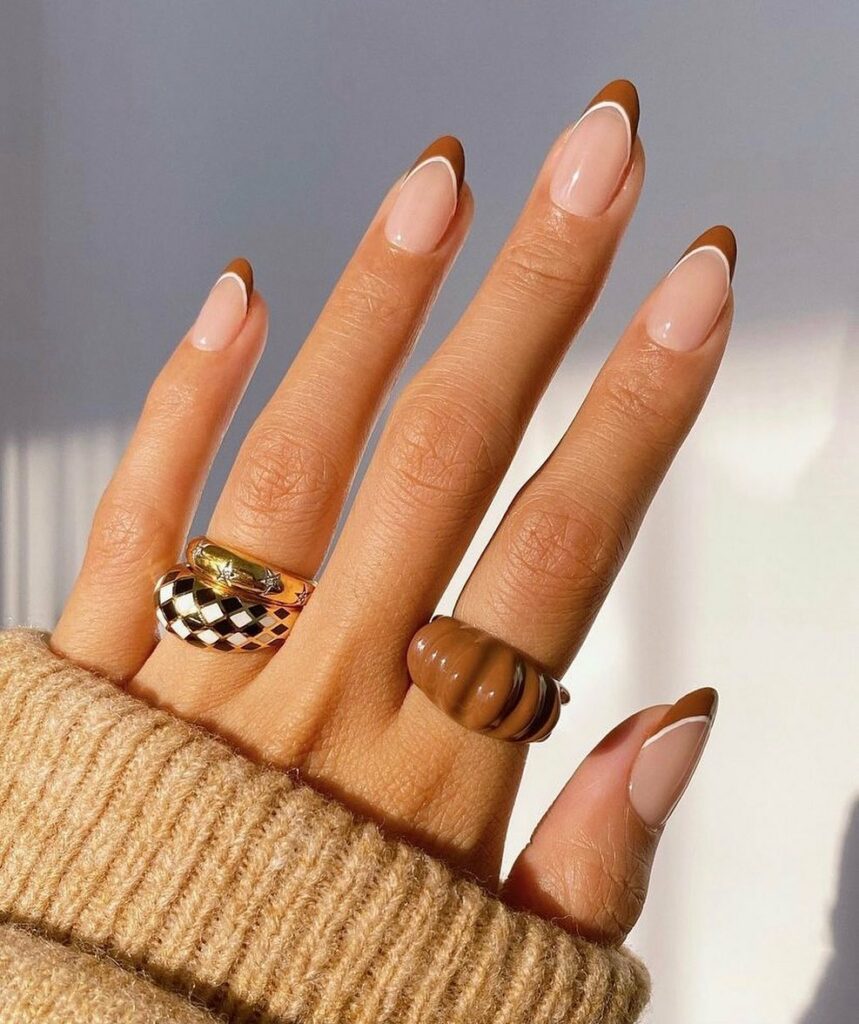 40 Latest Brown French Tip Nail Ideas To Try in 2024! 16 White and Brown French Nails