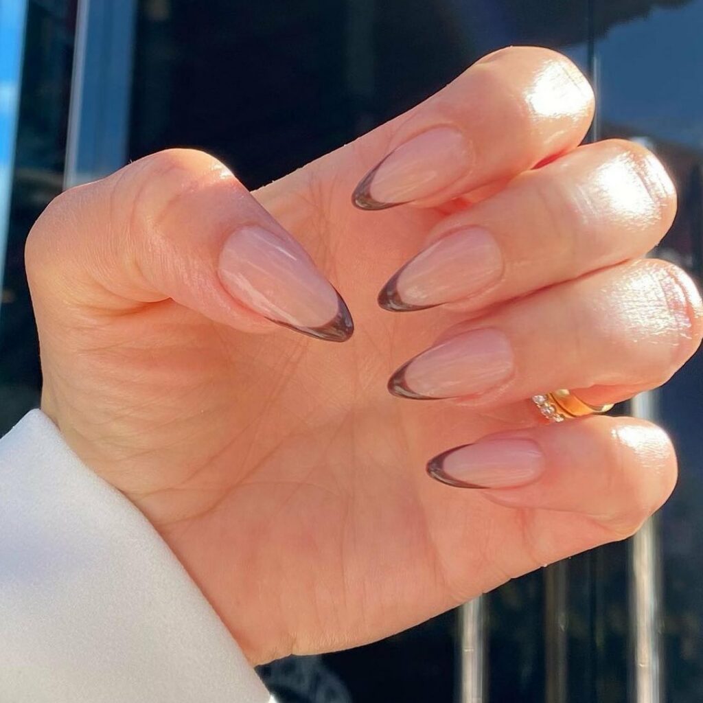 40 Latest Brown French Tip Nail Ideas To Try in 2024! 21 Brown French Nude Nails