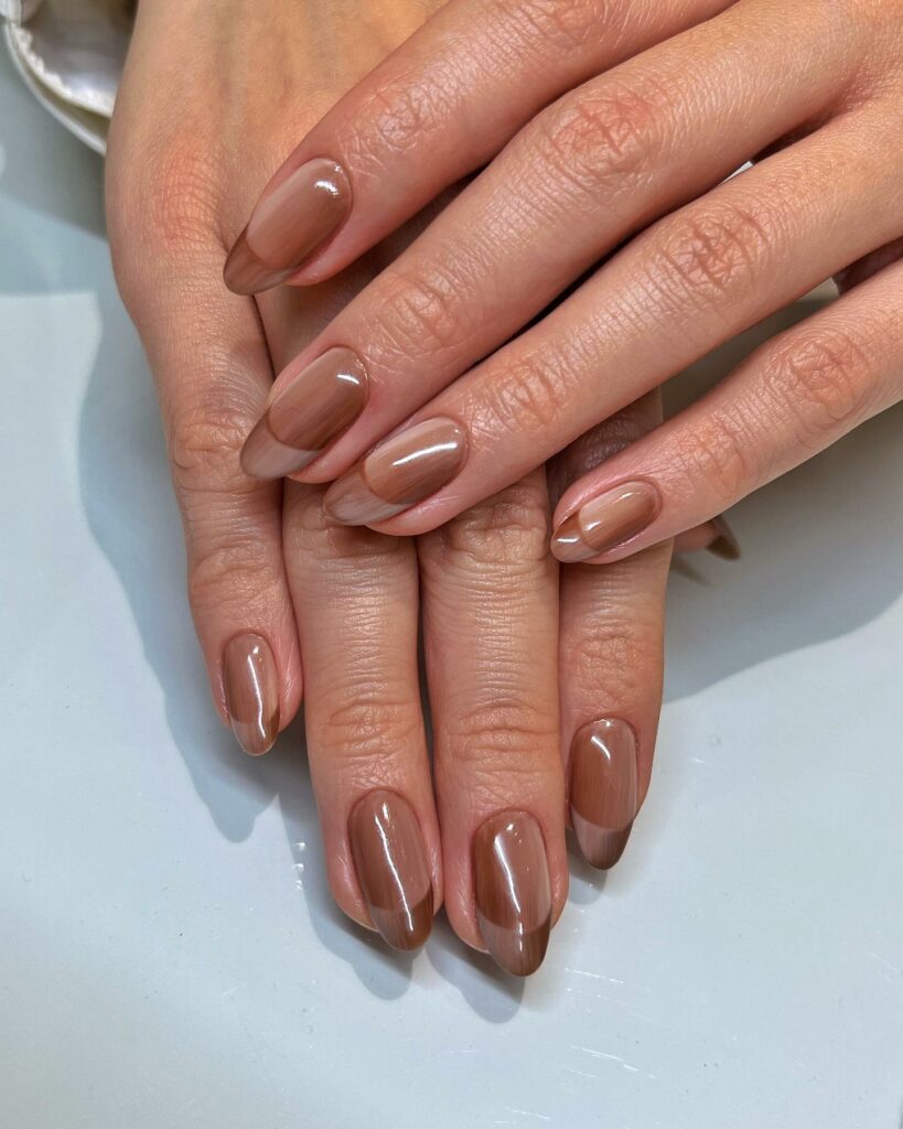 40 Latest Brown French Tip Nail Ideas To Try in 2024! 34 Brown Ombre on Short French Tips