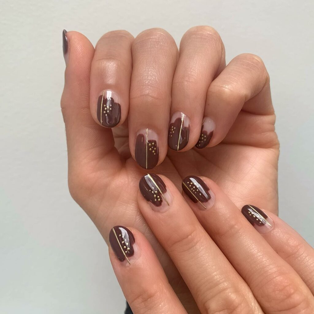 Fall in Love with 57 Short Fall Nail Designs in 2024 47 Brown Short Fall Nails